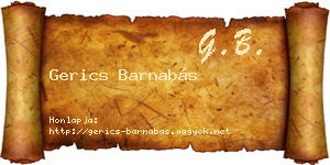 Gerics Barnabás névjegykártya